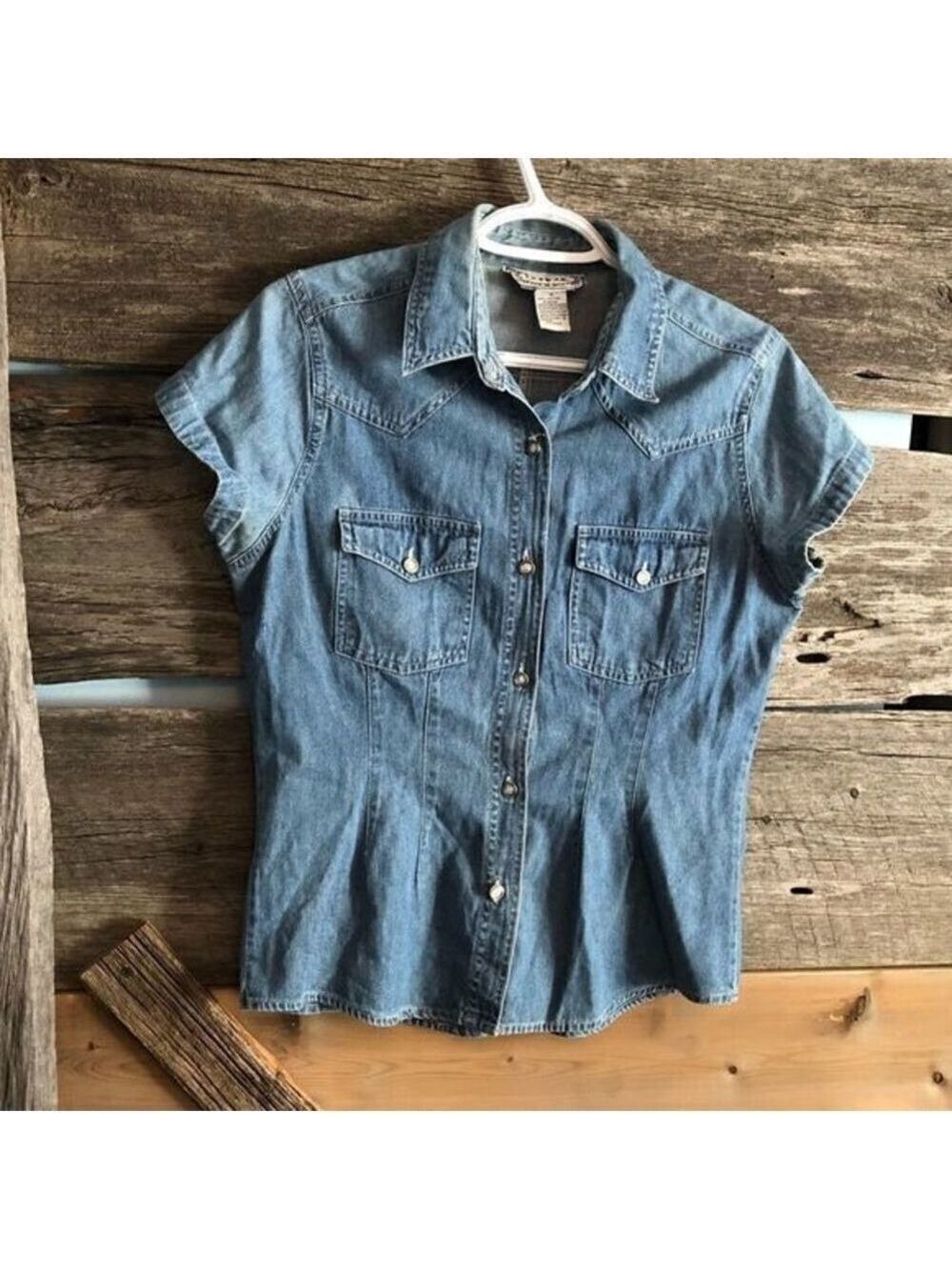 VINTAGE Bonjour denim blouse size Med